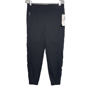 NWT‎ Chloe & Jasmine Black Joggers M Comfort Waist Ribbed Tuxedo Stripe Gorpcore